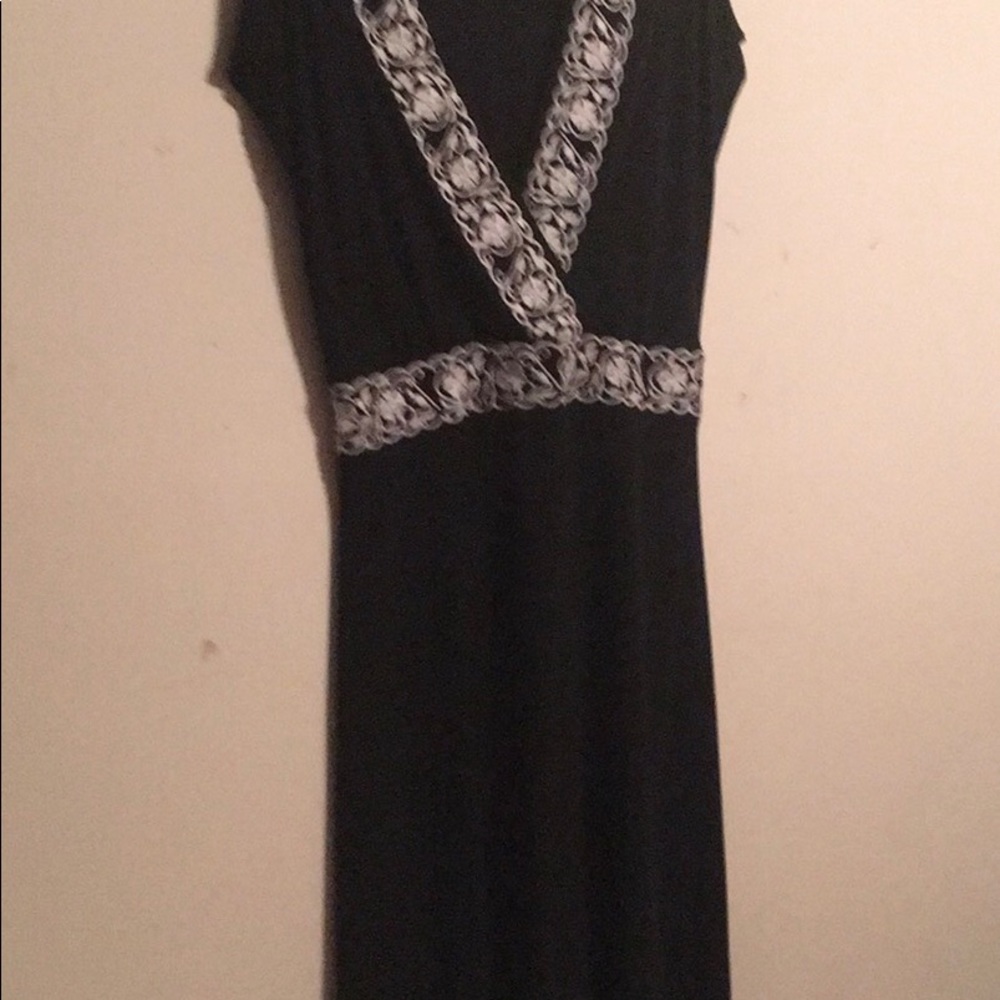 Black with white trim ladies dress
